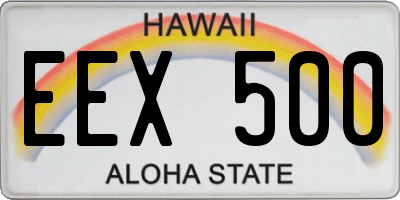 HI license plate EEX500