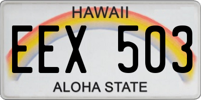 HI license plate EEX503