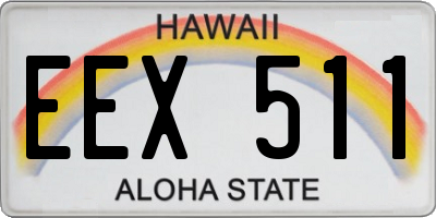 HI license plate EEX511