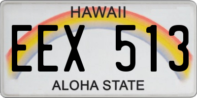 HI license plate EEX513