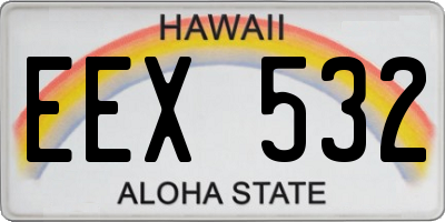 HI license plate EEX532