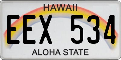 HI license plate EEX534