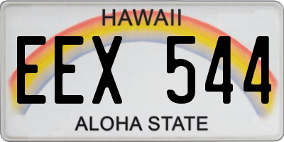 HI license plate EEX544