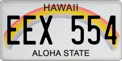 HI license plate EEX554