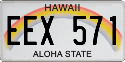 HI license plate EEX571
