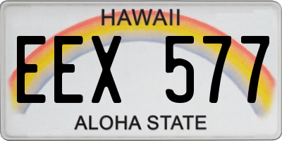 HI license plate EEX577
