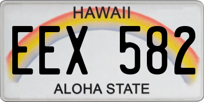 HI license plate EEX582