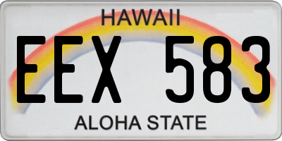 HI license plate EEX583