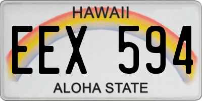 HI license plate EEX594