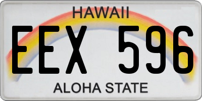 HI license plate EEX596