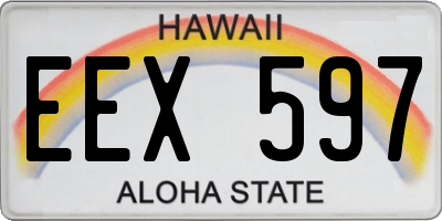 HI license plate EEX597