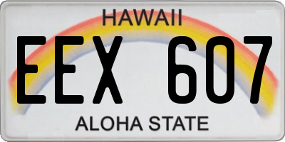 HI license plate EEX607