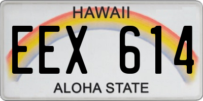 HI license plate EEX614