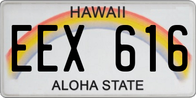 HI license plate EEX616