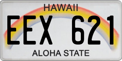 HI license plate EEX621