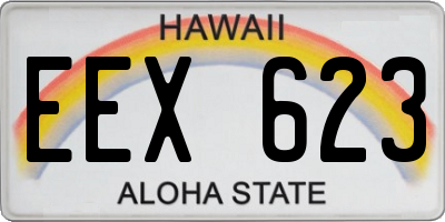 HI license plate EEX623