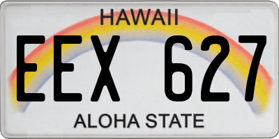 HI license plate EEX627