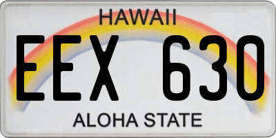 HI license plate EEX630