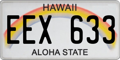 HI license plate EEX633