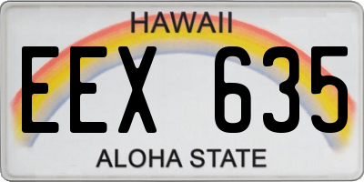 HI license plate EEX635