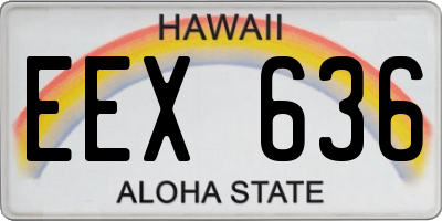 HI license plate EEX636