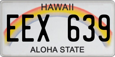 HI license plate EEX639