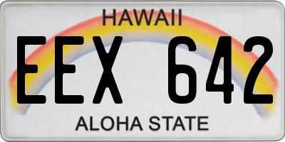HI license plate EEX642