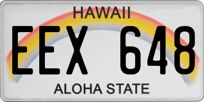 HI license plate EEX648