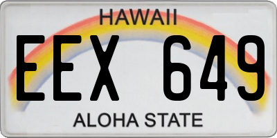 HI license plate EEX649