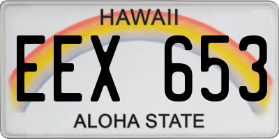 HI license plate EEX653
