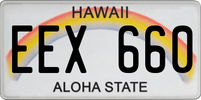 HI license plate EEX660