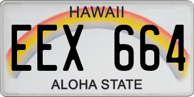 HI license plate EEX664