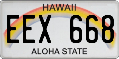 HI license plate EEX668