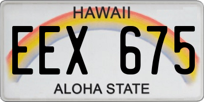 HI license plate EEX675