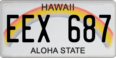 HI license plate EEX687