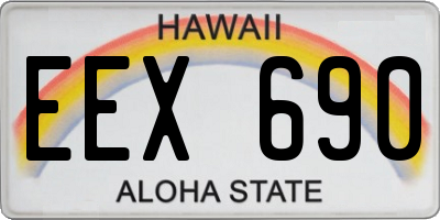 HI license plate EEX690