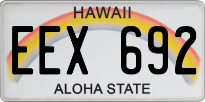 HI license plate EEX692