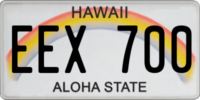 HI license plate EEX700
