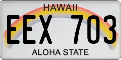 HI license plate EEX703