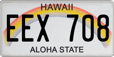 HI license plate EEX708