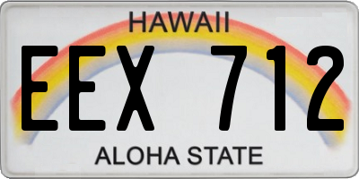 HI license plate EEX712