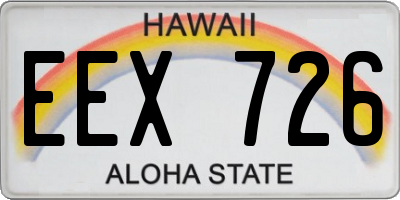 HI license plate EEX726