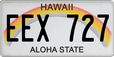 HI license plate EEX727