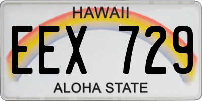 HI license plate EEX729