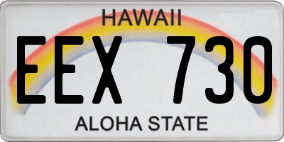 HI license plate EEX730