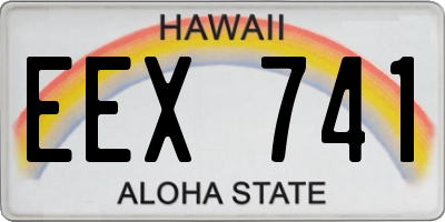 HI license plate EEX741