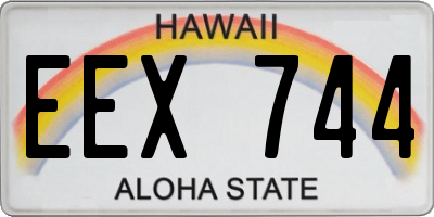HI license plate EEX744