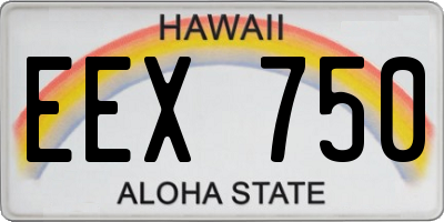 HI license plate EEX750