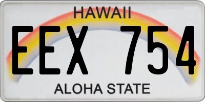 HI license plate EEX754