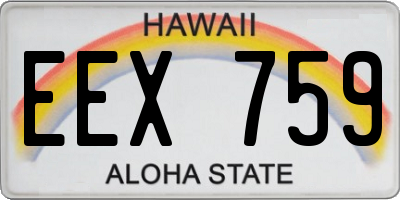 HI license plate EEX759